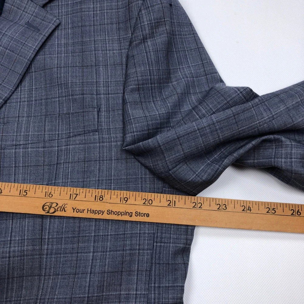 Ralph Lauren Mens Blue Glen Plaid 42R 32x30 Wool Blend Coat Jacket Pants Suit